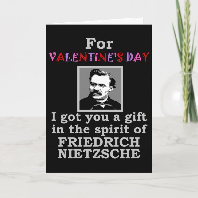 Tarjeta Festiva Nietzsche Humor El día de San Valentín (Anverso)
