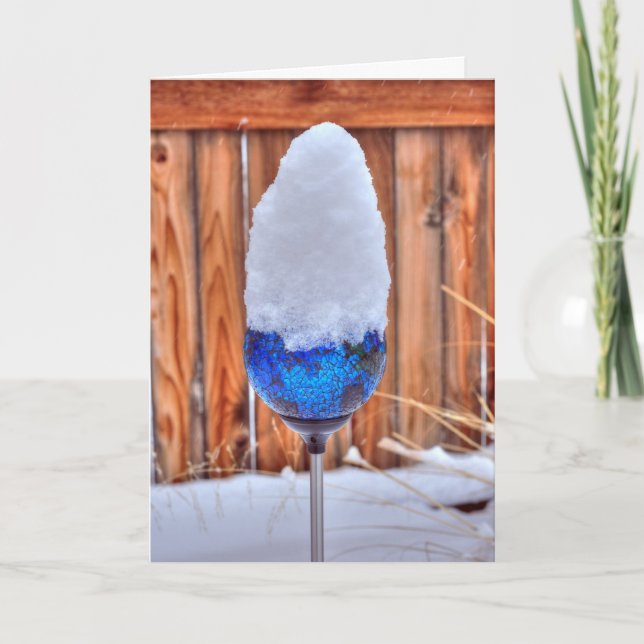 Tarjeta Festiva Nieve azul (Anverso)