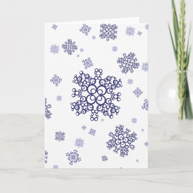 Tarjeta Festiva Nieve azul (Anverso)