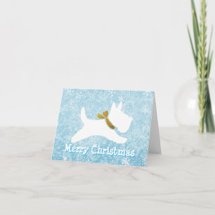 Tarjeta Festiva Nieve blanca escocesa personalizada