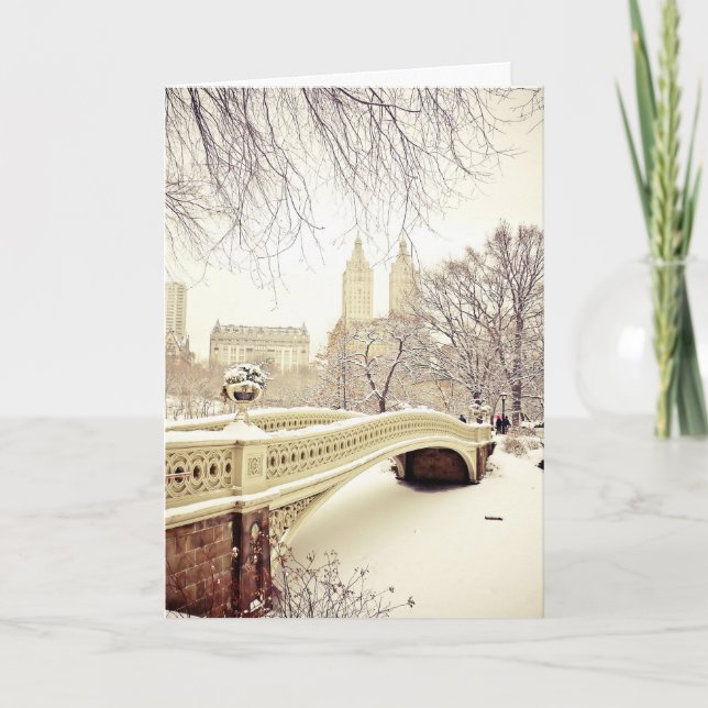 Tarjeta Festiva Nieve bonito - Vacaciones en Nueva York (Anverso)