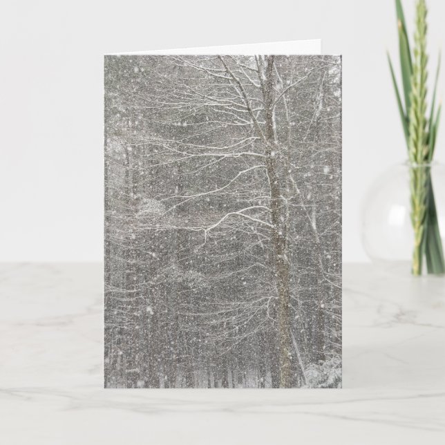 Tarjeta Festiva Nieve cayendo (Anverso)