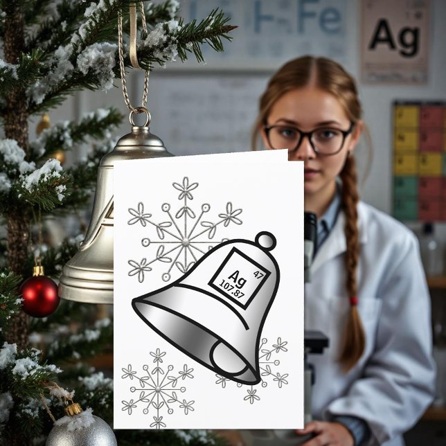 Tarjeta Festiva Nieve científica de Navidades de mesa periódicos d (Subido por el creador)