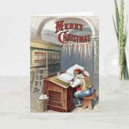 Tarjeta Festiva Nieve de Guillermo Rogelio - Santa comprueba su