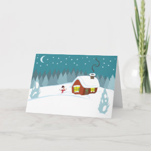 Tarjeta Festiva Nieve de invierno