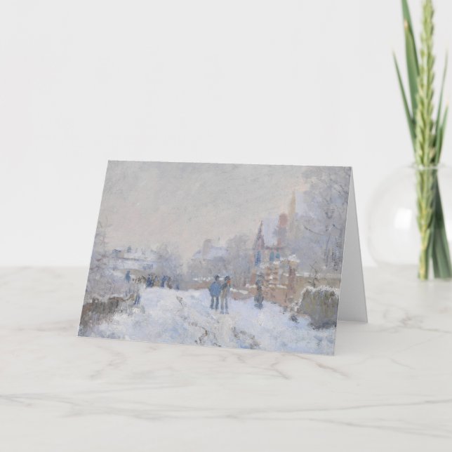 Tarjeta Festiva Nieve de invierno en Argeteuil (Anverso)