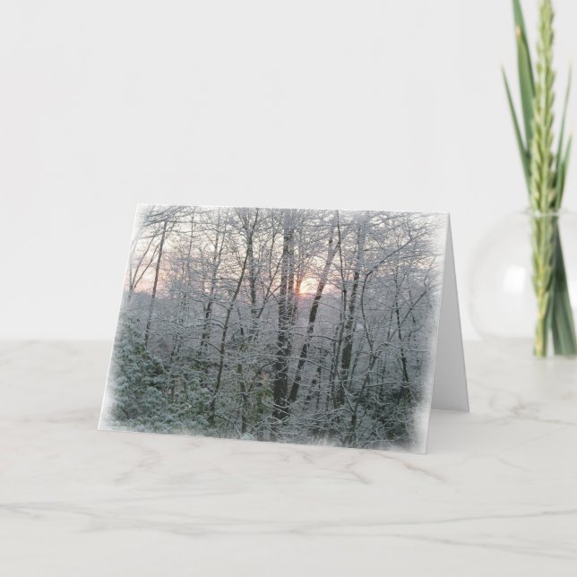 Tarjeta Festiva Nieve de la mañana (Anverso)