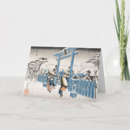 Tarjeta Festiva Nieve de Navidades japoneses