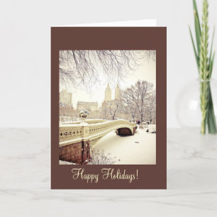 Tarjeta Festiva Nieve de Nueva York - buenas fiestas