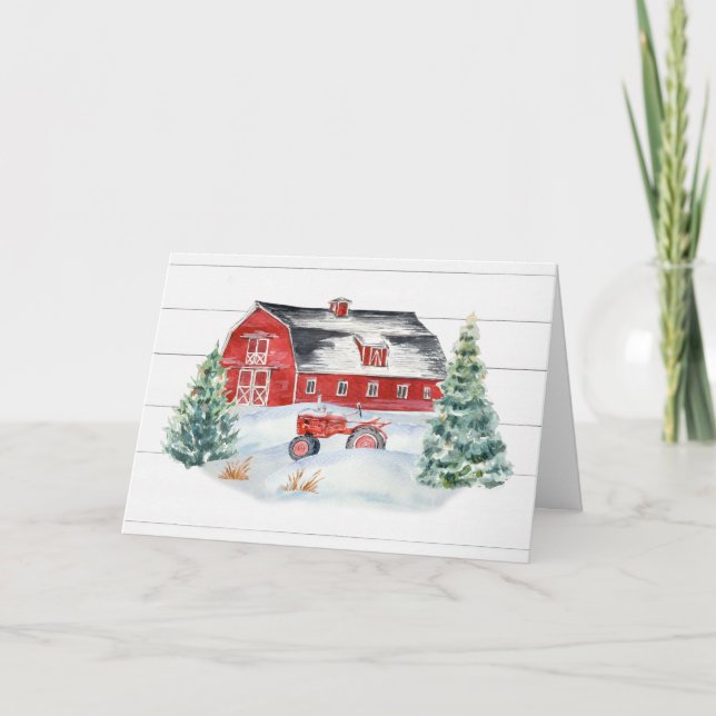 Tarjeta Festiva Nieve de trampolín de camionetas rusticas para gra (Anverso)