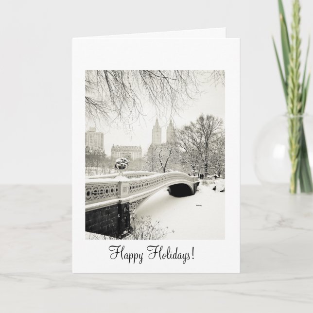 Tarjeta Festiva Nieve del invierno - buenas fiestas (Anverso)