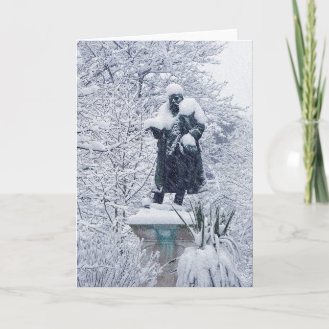 Tarjeta Festiva Nieve en Cardiff (Anverso)