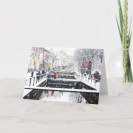 Tarjeta Festiva Nieve en Midsomer Norton, Somerset del norte,