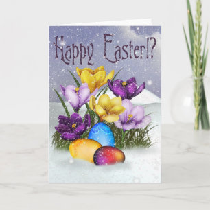 Tarjeta Festiva Nieve en Pascua