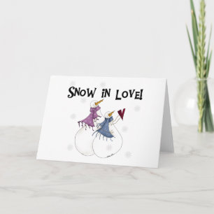 Tarjeta Festiva Nieve enamorada