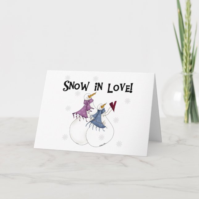 Tarjeta Festiva Nieve enamorada (Anverso)