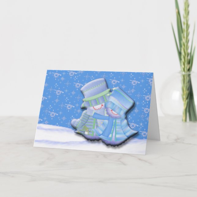 Tarjeta Festiva Nieve enamorada (Anverso)