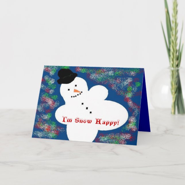 Tarjeta Festiva Nieve feliz (Anverso)