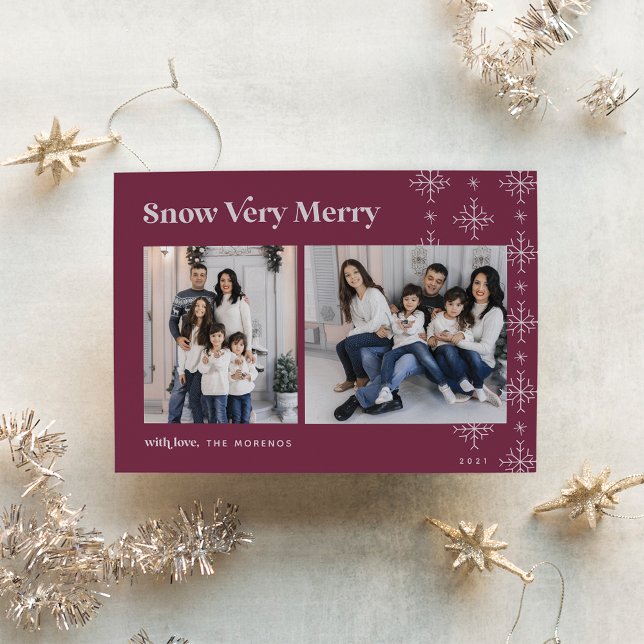 Tarjeta Festiva Nieve muy morena | Festividad de la foto de los co (Subido por el creador)