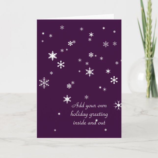 Tarjeta Festiva Nieve pacífica que cae (Anverso)