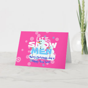 Tarjeta Festiva Nieve para los hombres de sexo femenino