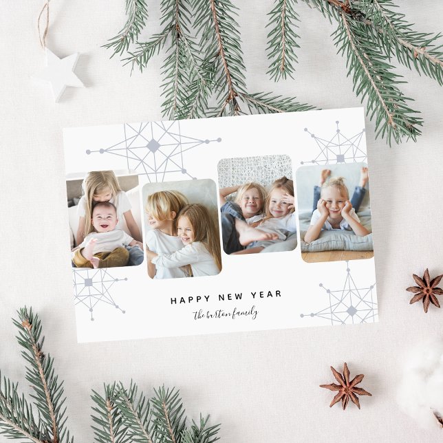 Tarjeta Festiva Nieve retro | 4 Año nuevo feliz de los Collages de (Subido por el creador)