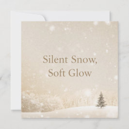 Tarjeta Festiva Nieve Silenciosa, Resplandor Suave;Elegancia Minim