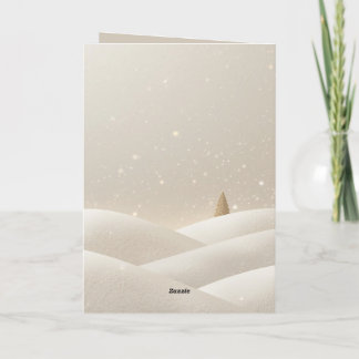 Tarjeta Festiva Nieve Silenciosa, Resplandor Suave;Navidad Minimal