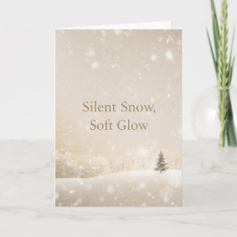 Tarjeta Festiva Nieve Silenciosa, Resplandor Suave;Navidad Minimal