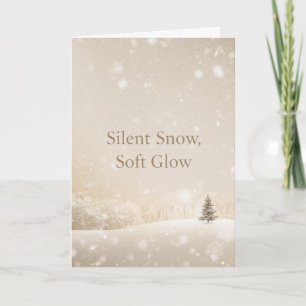 Tarjeta Festiva Nieve Silenciosa, Resplandor Suave;Navidad Minimal