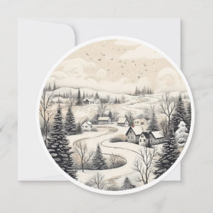 Tarjeta Festiva Nieve y quietud