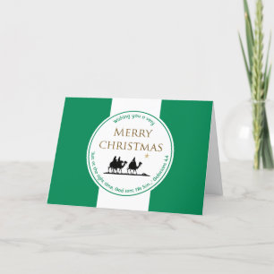 Tarjeta Festiva NIGERIA FLAG Tres sabios Navidades de las escritur