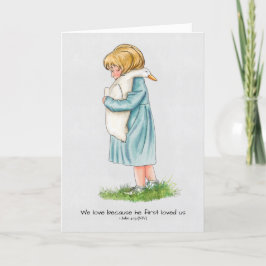 Tarjeta Festiva Niña, versículo de la Biblia, hecha a mano