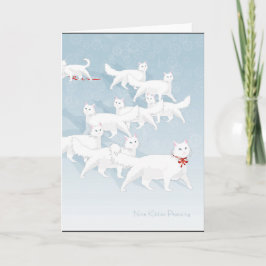 Tarjeta Festiva Nine Kitties Prancing... Día festivo