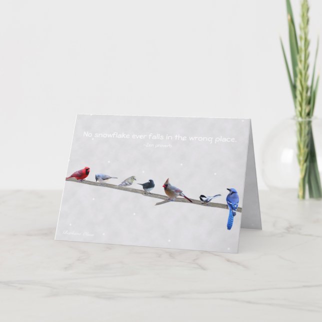 Tarjeta Festiva Ningún copo de nieve cae nunca En el lugar equivoc (Anverso)