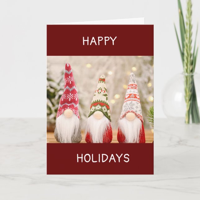 TARJETA FESTIVA NINGÚN LUGAR COMO "GNOME" PARA EL COCHE DE VACACIO (Anverso)