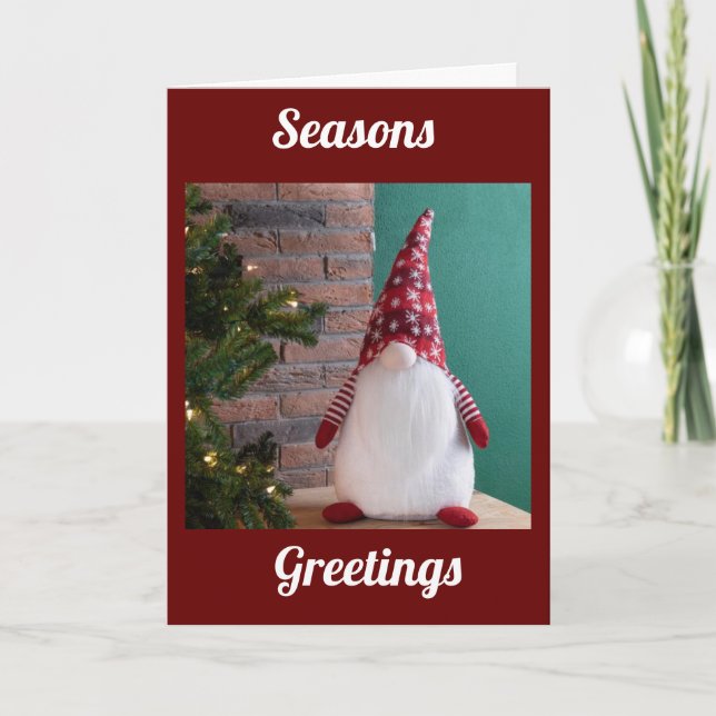TARJETA FESTIVA NINGÚN LUGAR COMO "GNOME" PARA LAS VACACIONES (Anverso)