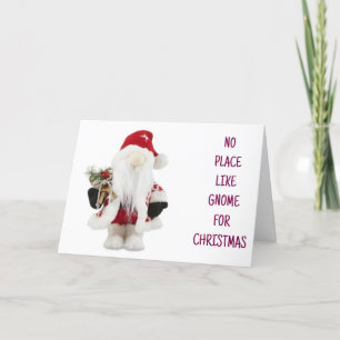 TARJETA FESTIVA *NINGÚN LUGAR COMO GNOME PARA NAVIDADES*
