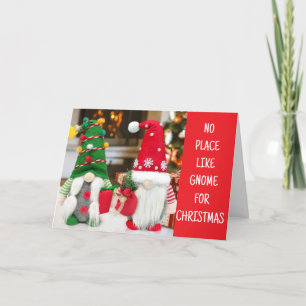 TARJETA FESTIVA *NINGÚN LUGAR COMO GNOME PARA NAVIDADES*