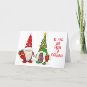 TARJETA FESTIVA *NINGÚN LUGAR COMO GNOME PARA NAVIDADES*