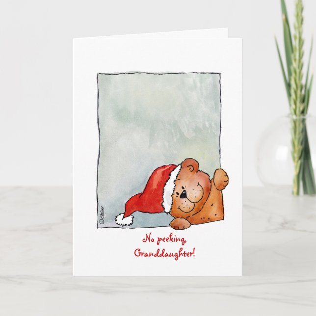 Tarjeta Festiva Ninguna nieta de búsqueda - acuarela de Navidades (Anverso)