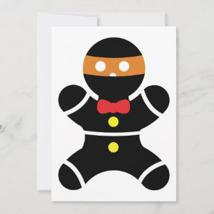 Tarjeta Festiva Ninja de pan de jengibre