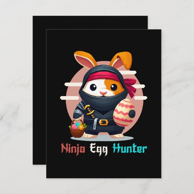 Tarjeta Festiva Ninja Egg Hunter (Anverso / Reverso)