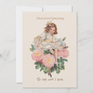 Tarjeta Festiva Niño bonito, Rosas y saludo de San Valentín