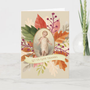 Tarjeta Festiva Niño Católico De Acción De Gracias Jesús Sale De O