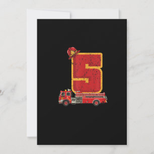 Tarjeta Festiva Niño de 5 años de edad regalo de bombero