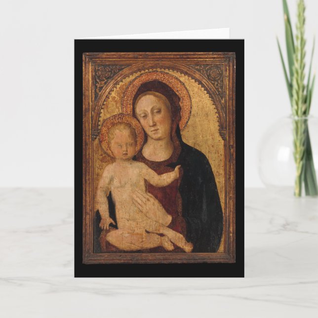 Tarjeta Festiva Niño de Cristo en arco con la madre (Anverso)