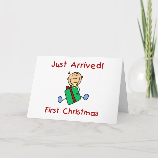 Tarjeta Festiva Niño de vacaciones acaba de llegar camisetas y reg (Anverso)