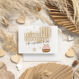 Tarjeta Festiva Niño más inteligente del mundo pastel de oro Tarje