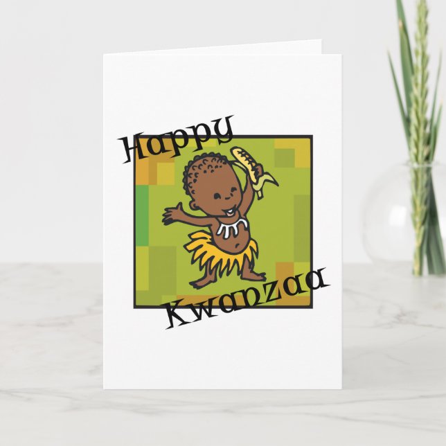 Tarjeta Festiva Niño pequeño feliz de Kwanzaa (Anverso)
